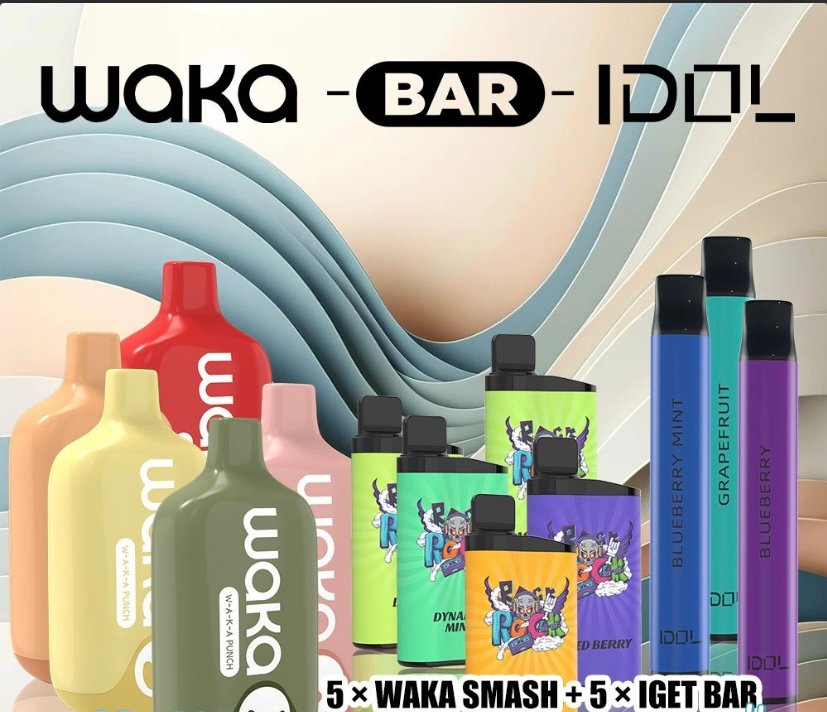 Vape Hub 5 × WAKA SMASH + 5 × IGET BAR (PICK YOUR OWN FLAVOURS) + 3 × IDOL 600